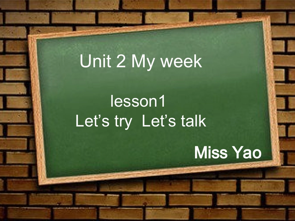 2014PEP新版英语五年级-上册-Unit-2-Myweek-A-let's-talk_第1页