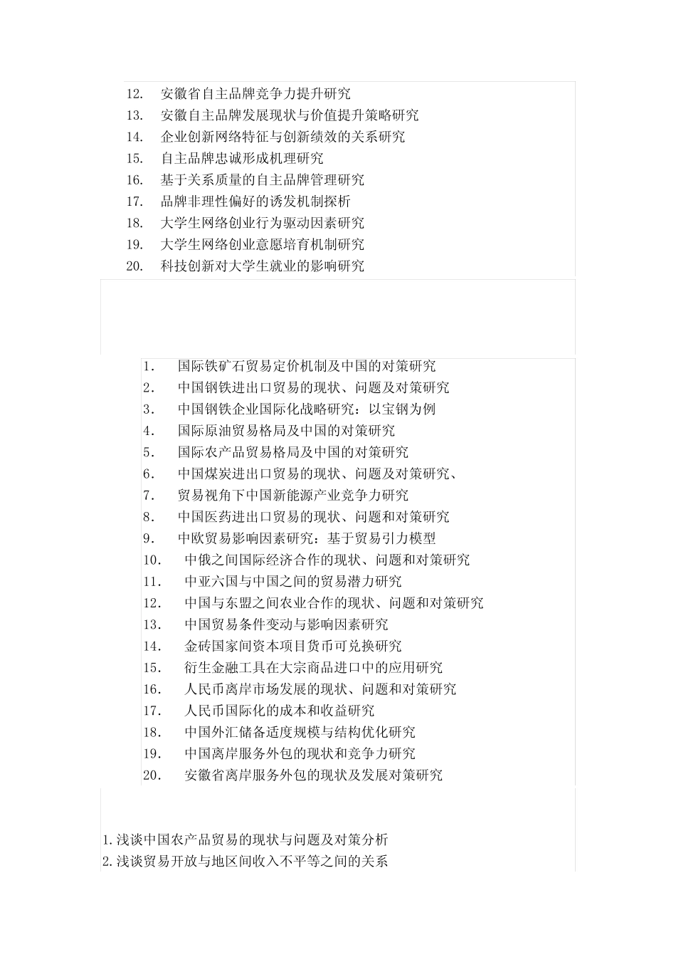 毕业论文选题-国际经济与贸易_第3页