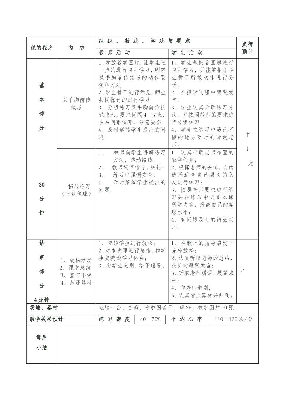 《原地双手胸前传接球》教学设计_第2页