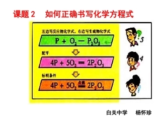 课题2如何正确书写化学方程式