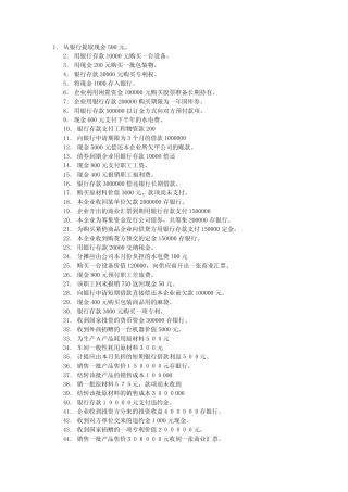 从银行提取现金500元