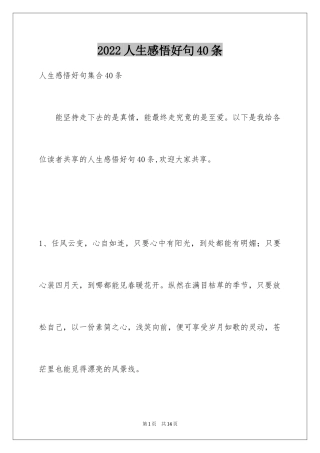 2024人生感悟好句40条_1