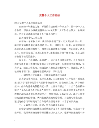 交警个人工作总结 (2) 