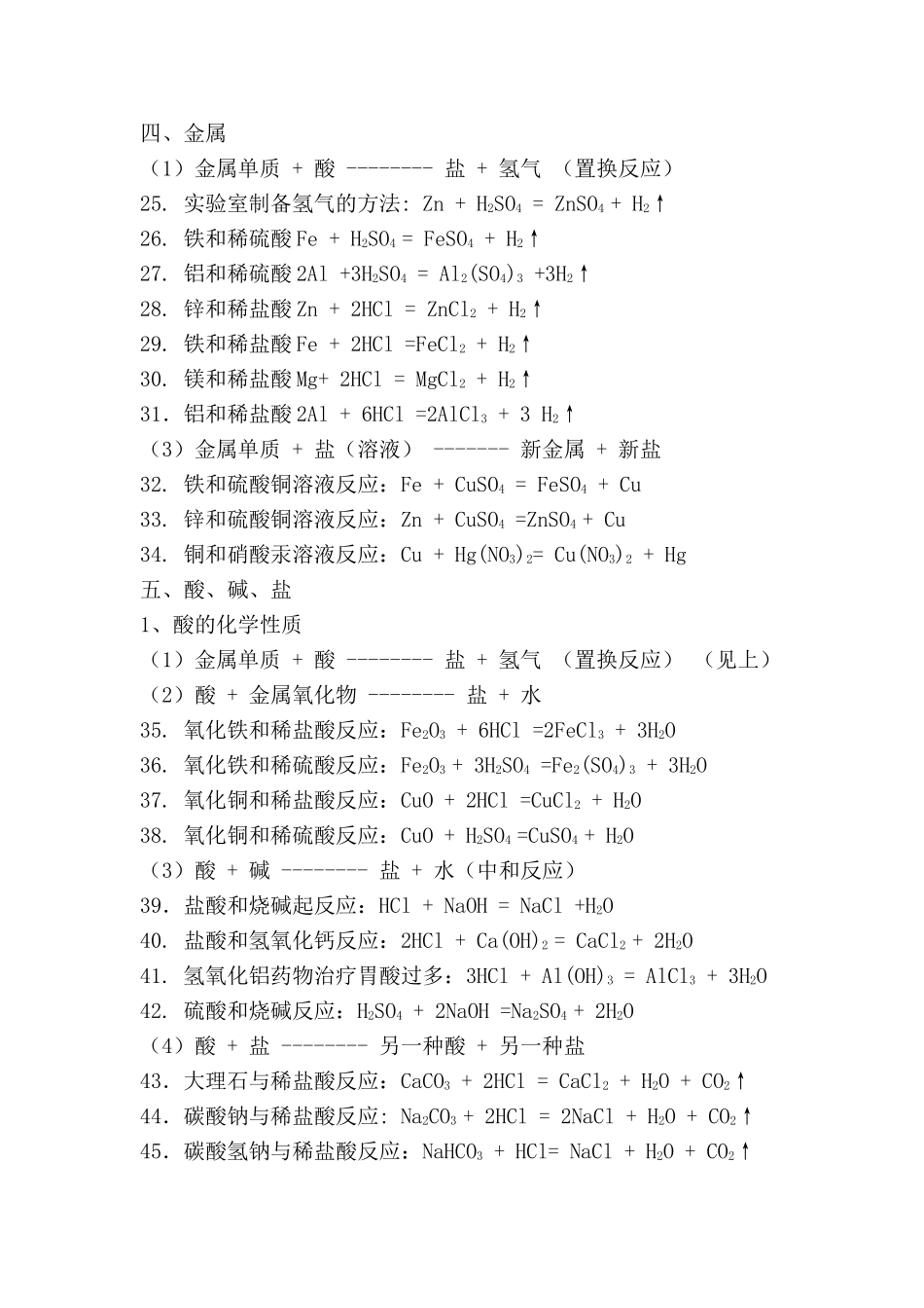初中化学方程式练习_第2页