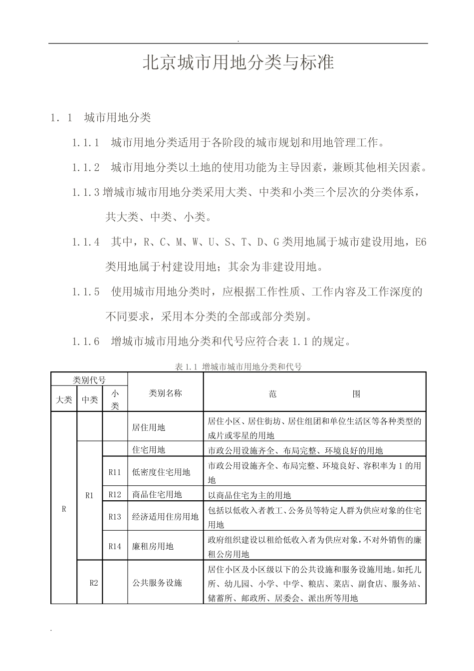 北京用地性质分类与标准_第1页