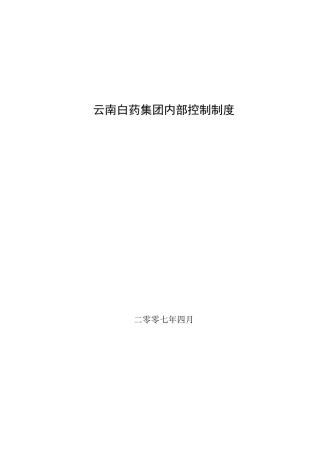 云南白药集团内部控制制度(61页)