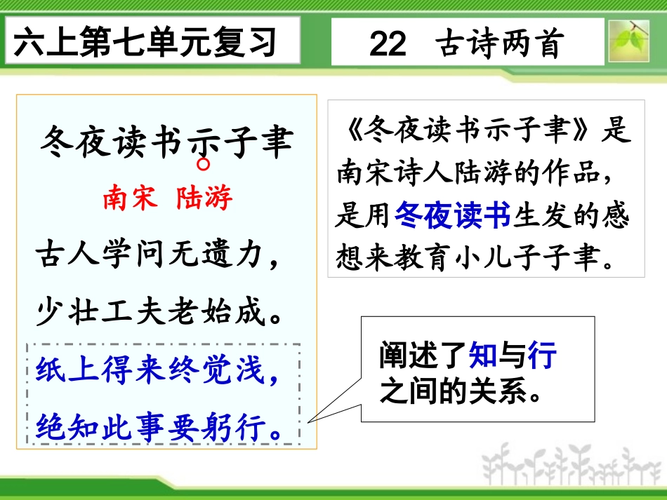 【201501】六上语文复习第七单元_第1页