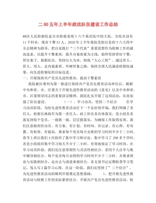 二00五年上半年政法队伍建设工作总结 