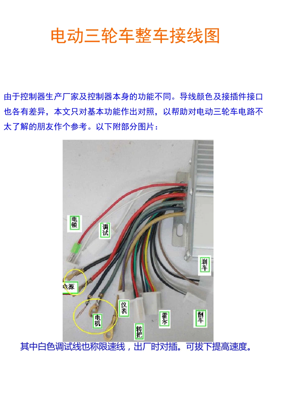 电动三轮车整车接线图_第1页
