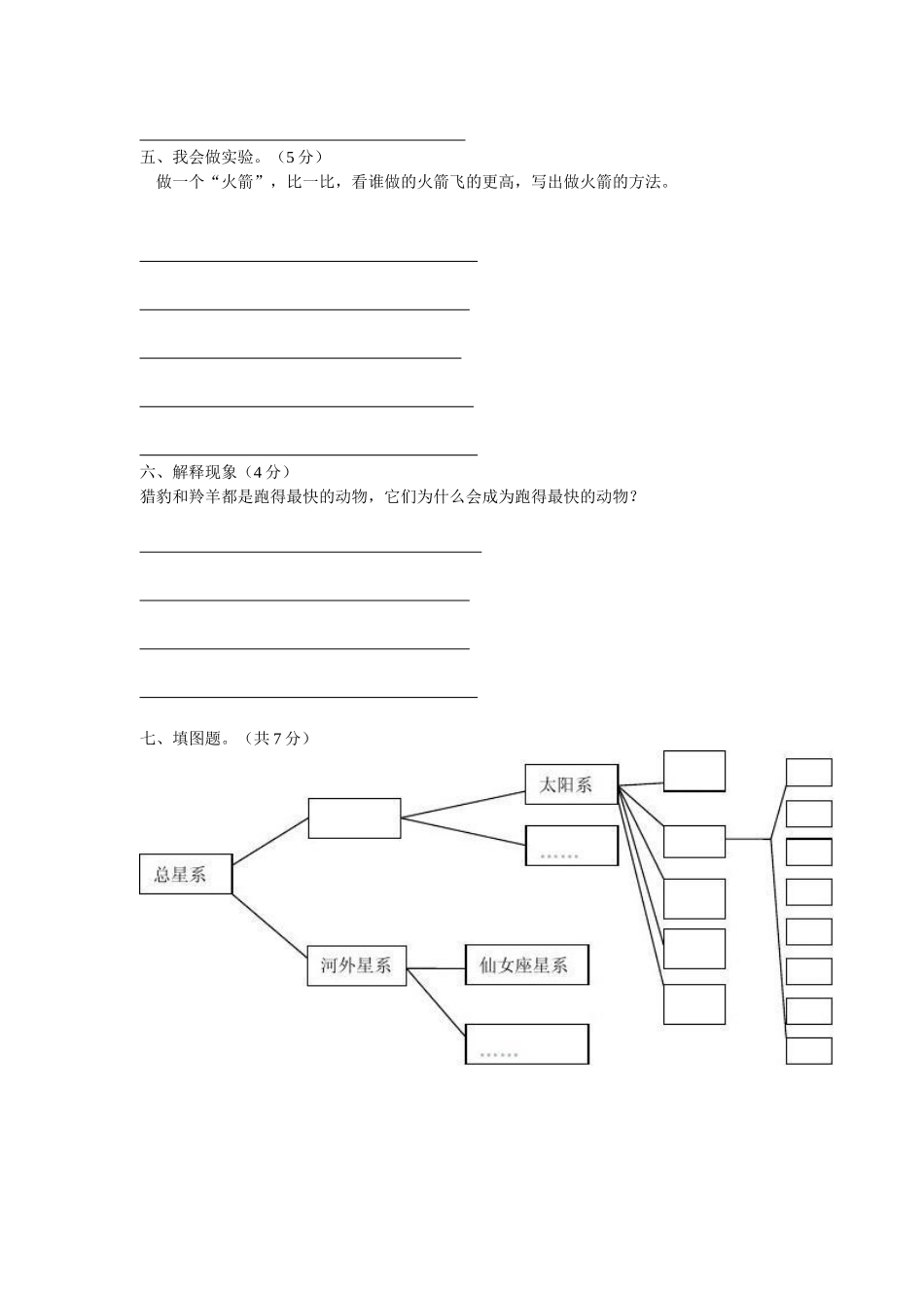 余店镇六年级科学下册2016年下学期期末检测题（鄂教版）_第2页