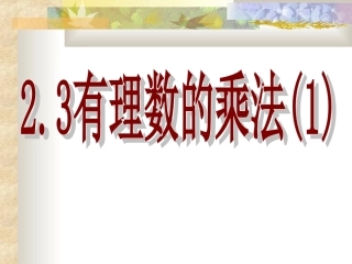 有理数的乘法()