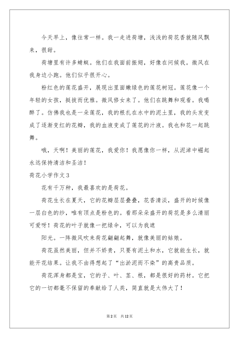 荷花小学作文15篇_第2页