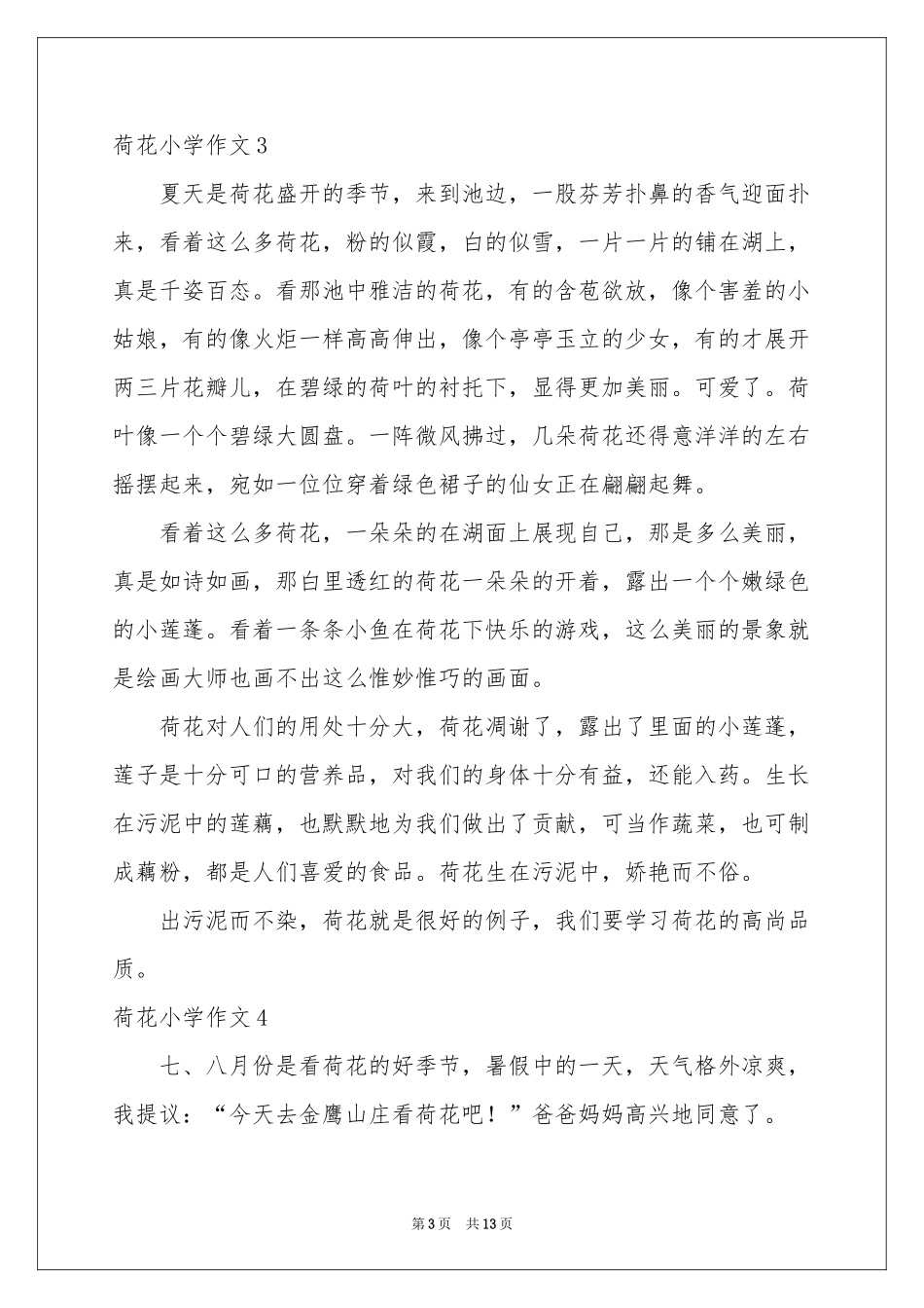 荷花小学作文集合15篇_第3页