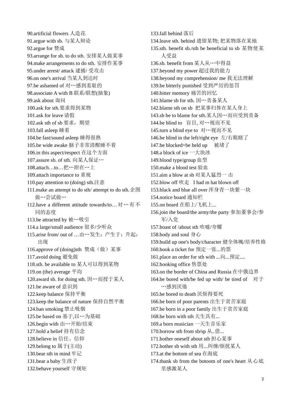 高考英语重点短语(1650个)_第2页