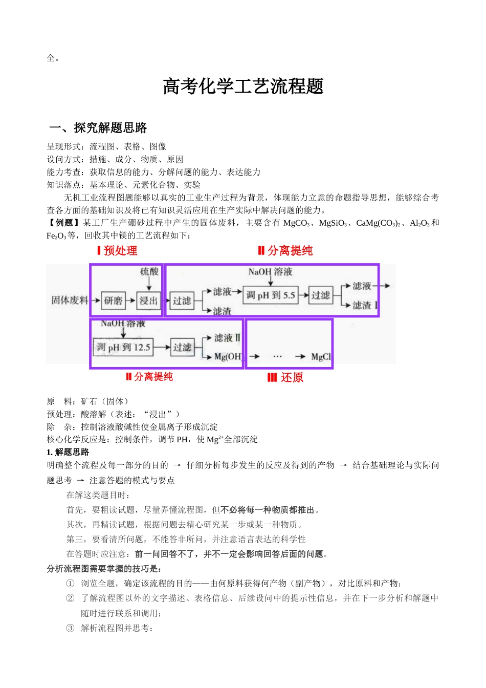 化学工艺流程题中的高频考点_第2页