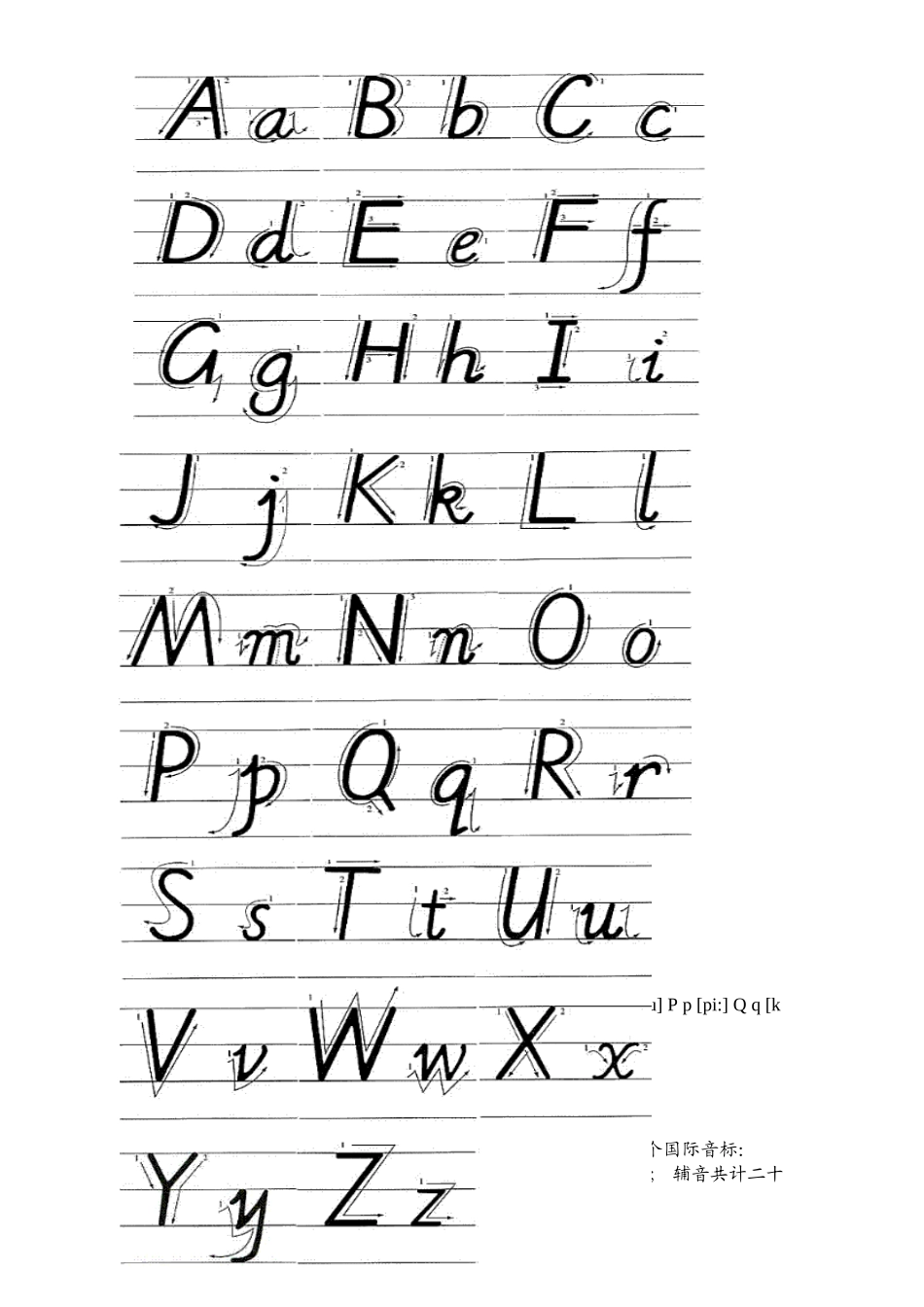 英语国际音标手写体、26个字母手写体_常见字母和字母组合的发音_第1页
