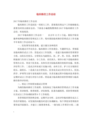 临床路径工作总结2 