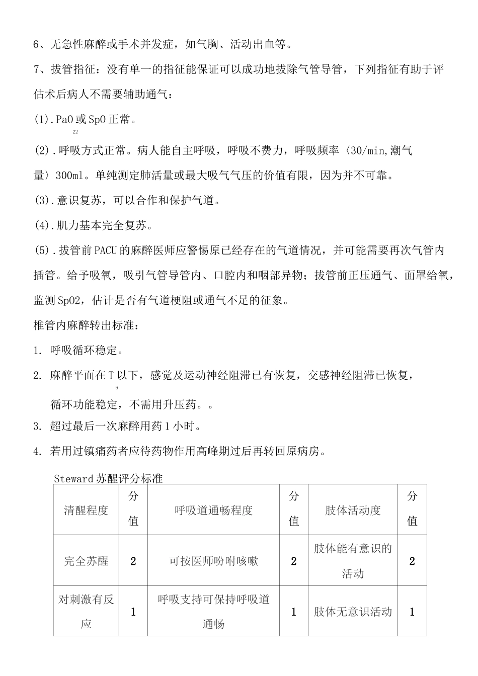 麻醉复苏室转入转出准则及规程_第2页