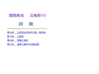 中考数学第一轮复习精品讲解第四单元三角形(1)(共104张PPT)