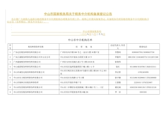 中山市国家税务局关于税务中介机构备案登记公告