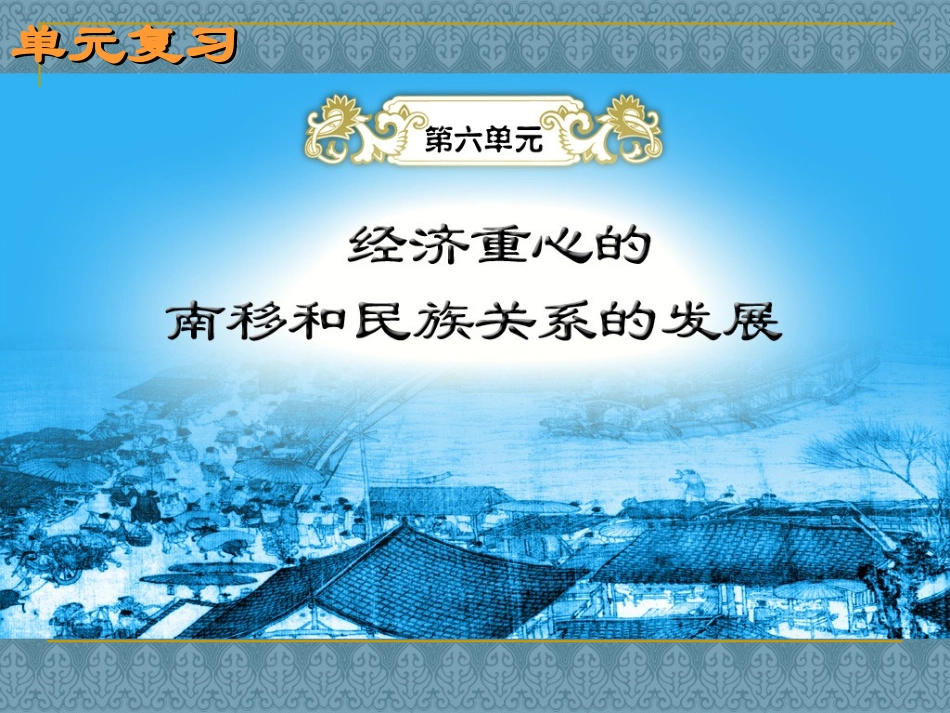 第六单元《经济重心的南移和民族关系的发展》课件（岳麓版七年级下）_第1页