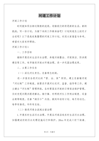 河道工作参考计划