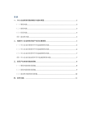 中小企业财务风险的分析与控制