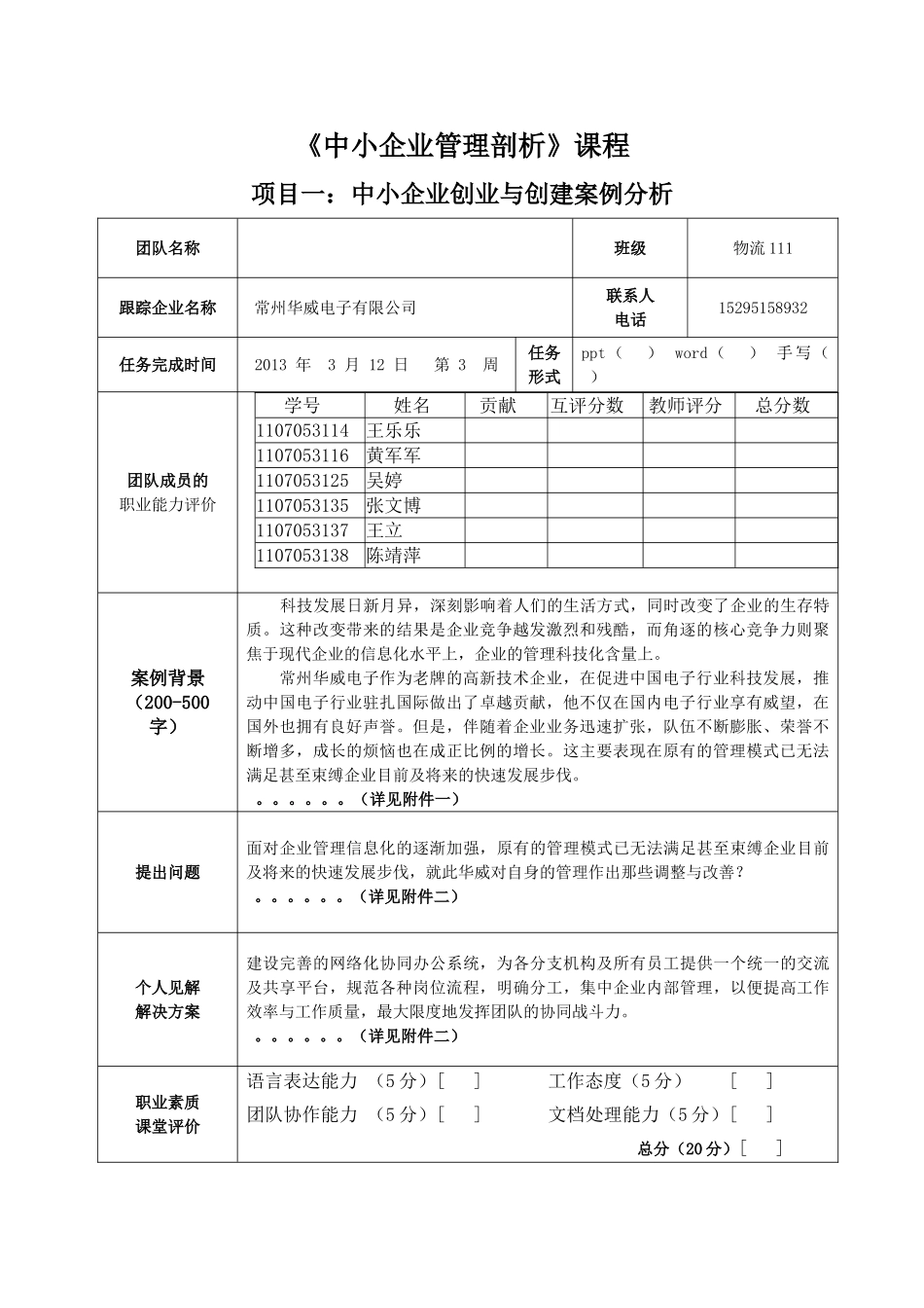中小企业管理剖析 2作业_第1页