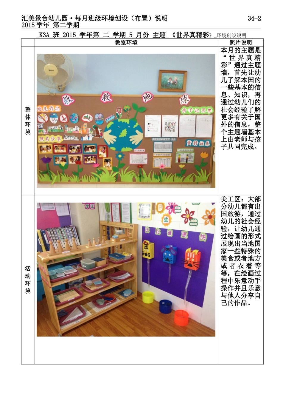 《班级教育环境创设说明》_第1页