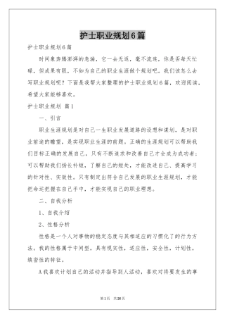 护士职业规划6篇