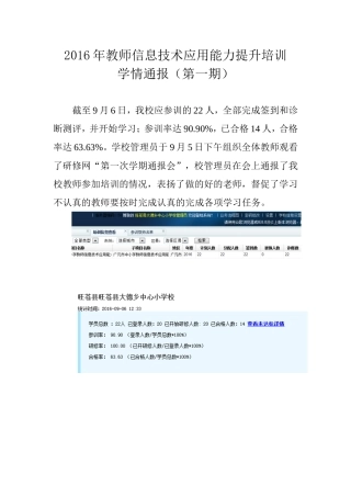 学情通报（第一期）