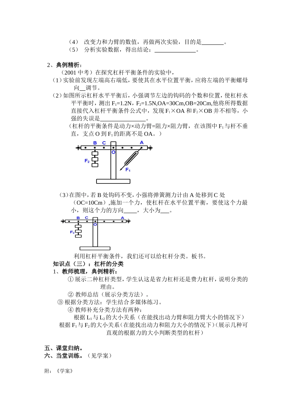 杠杆复习教案_第2页