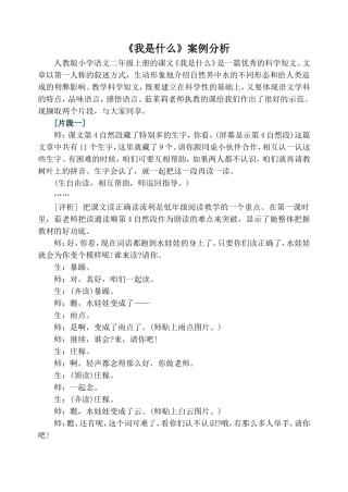 《我是什么》案例分析