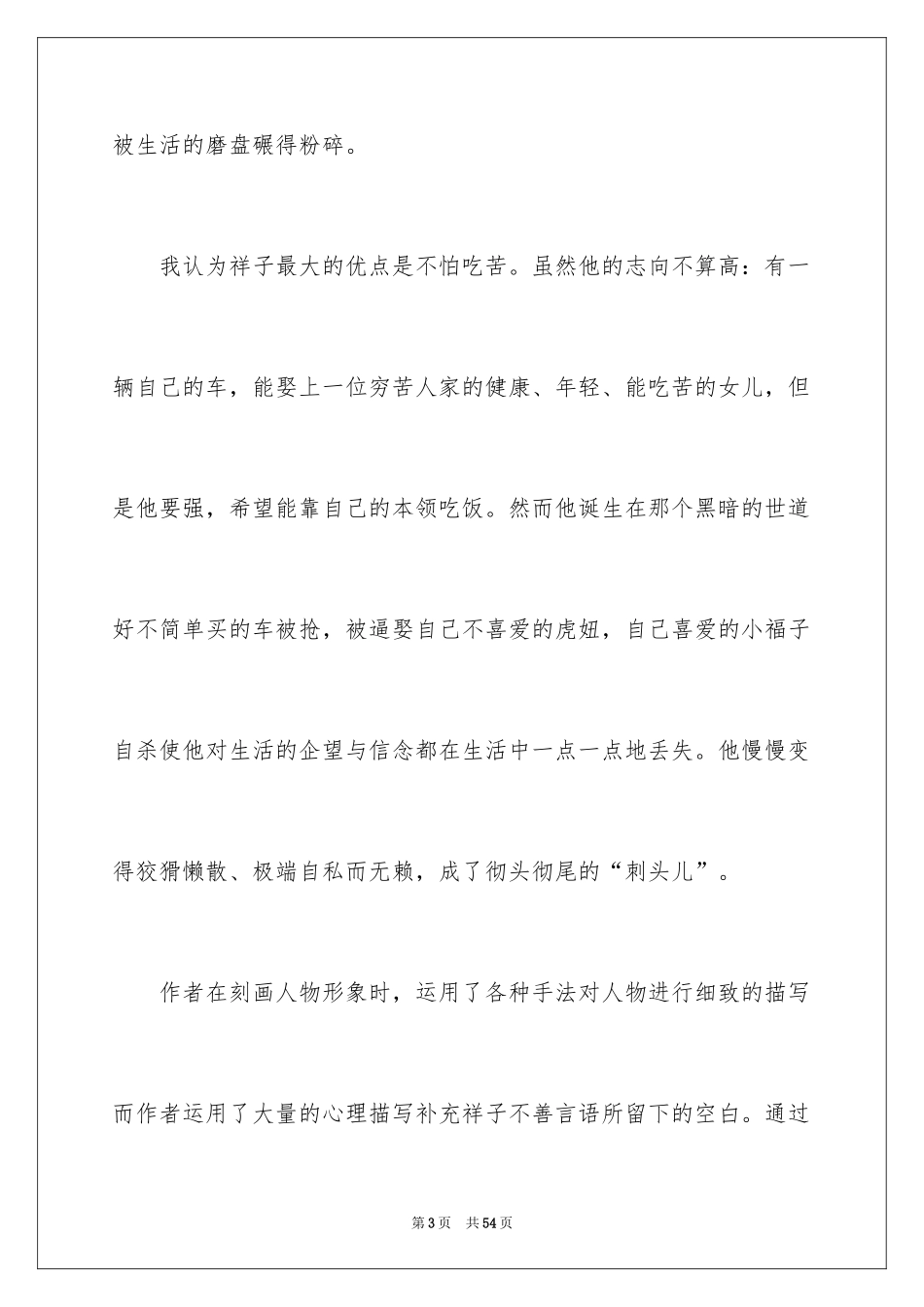 2024《骆驼祥子》读书心得_7_第3页