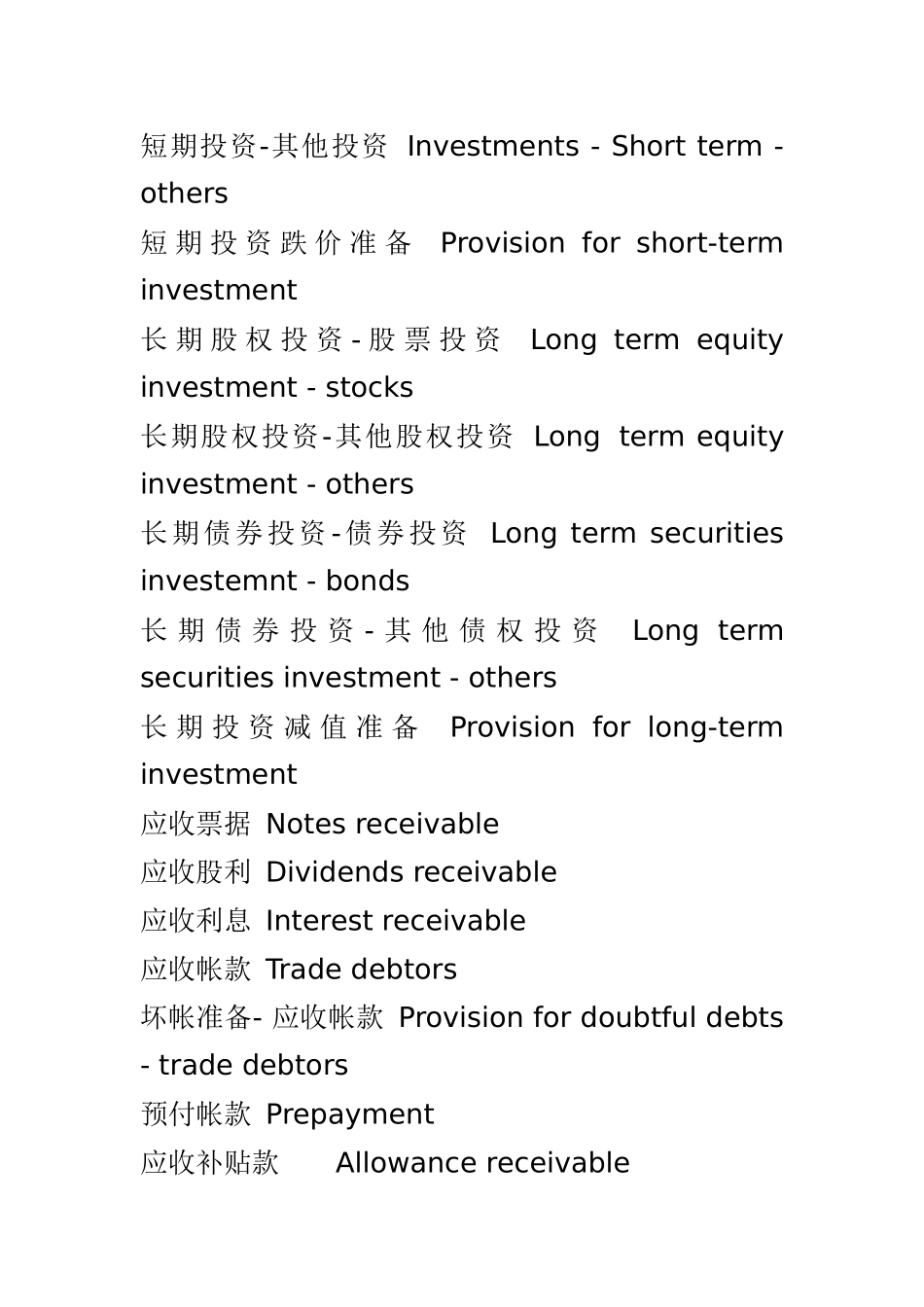 中国会计制度科目英文对照表_第2页