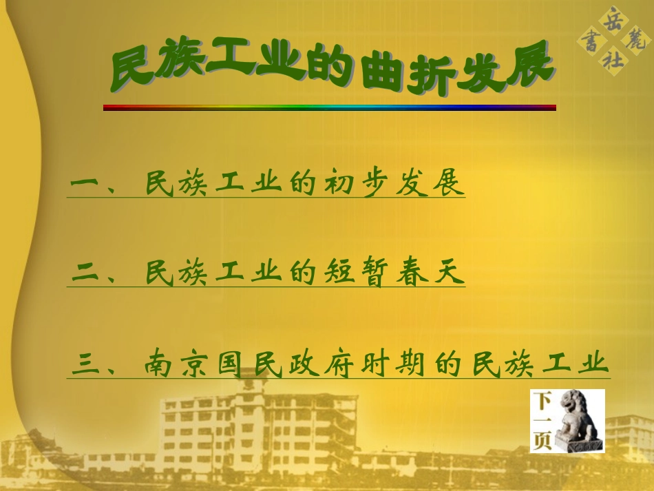 历史：第21课_民族工业的曲折发展课件(岳麓版八年级上)(1)_第2页