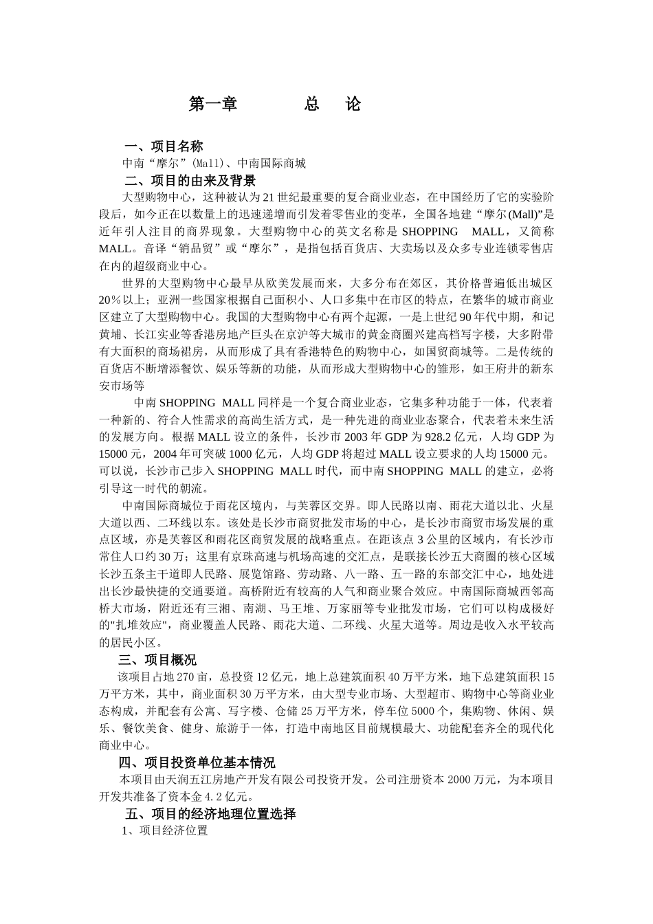 中南“摩尔”mall）中南国际商城财务分析报告_第2页
