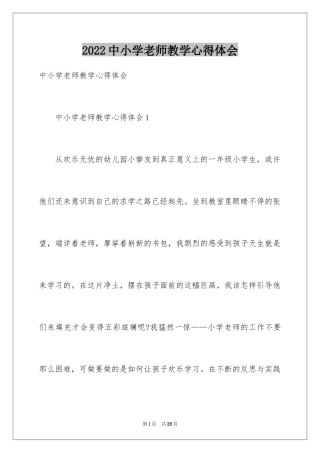 2024中小学老师教学心得体会_1