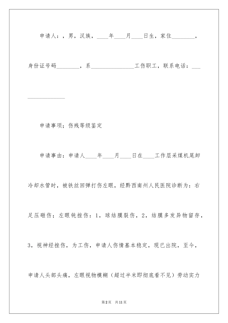 2024伤残鉴定申请书_13_第2页