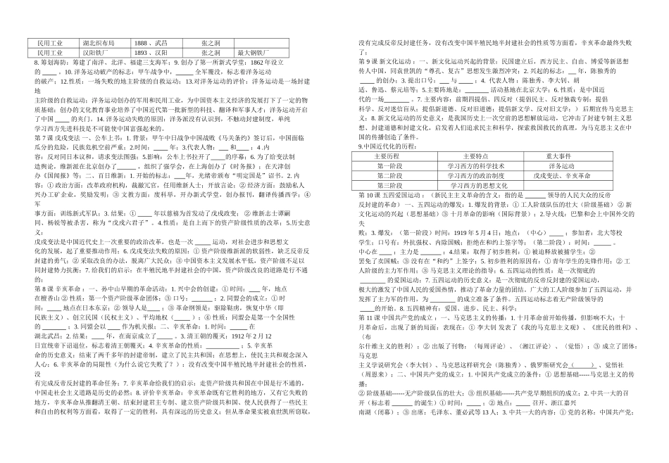 中华书局+八年级历史上册复习提纲[1]_第2页