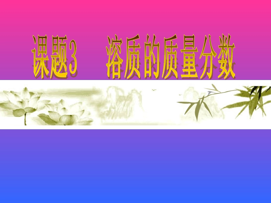 溶质的质量分数_第1页