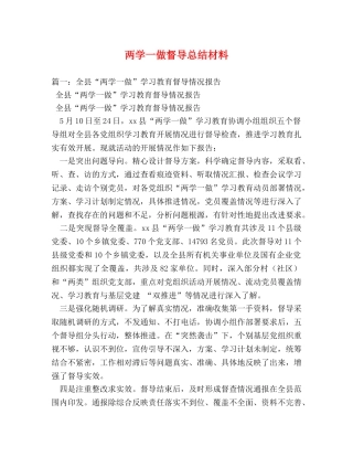 两学一做督导总结材料 