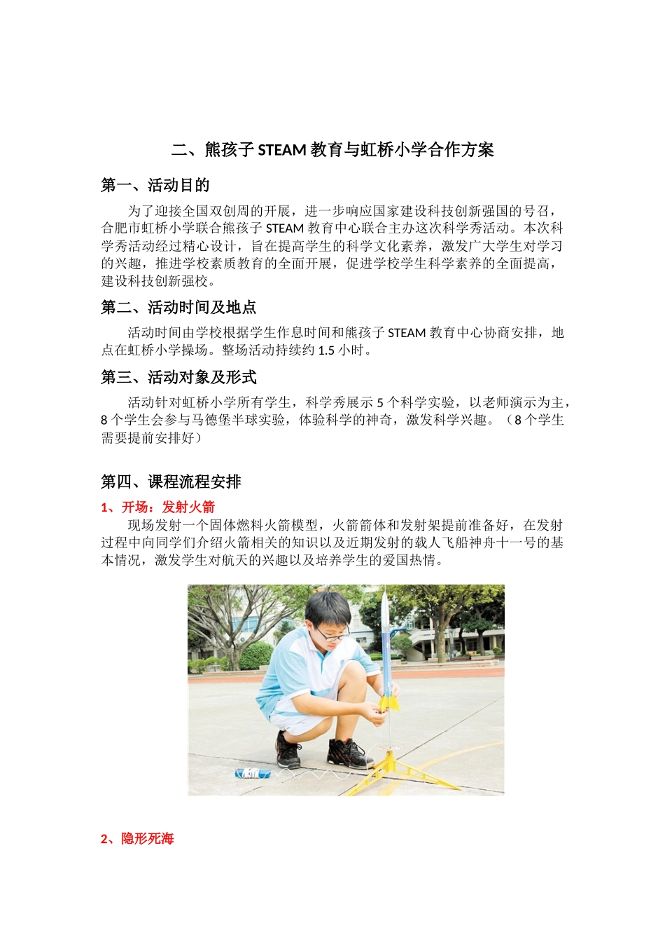 虹桥小学科学秀策划方案_第2页