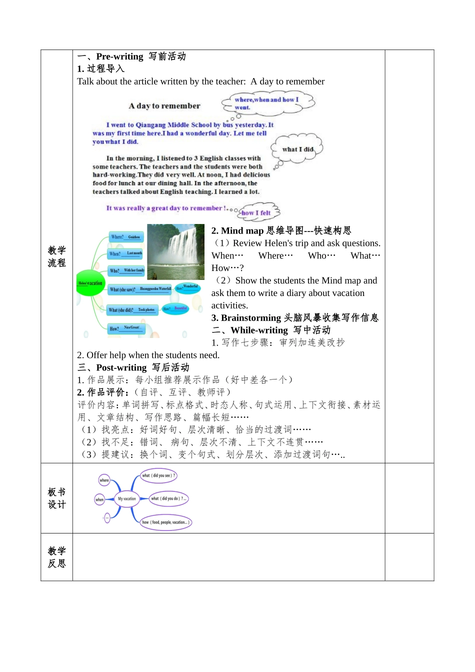 曲洪涛八上Unit1写作课教学设计_第2页