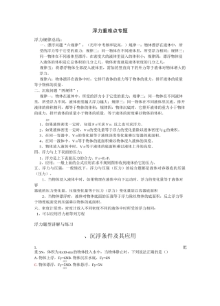 浮力重难点专题