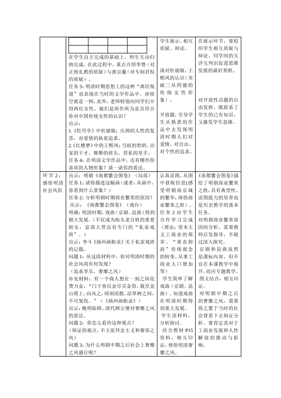 《进步思潮与世俗文化》教学设计_第2页