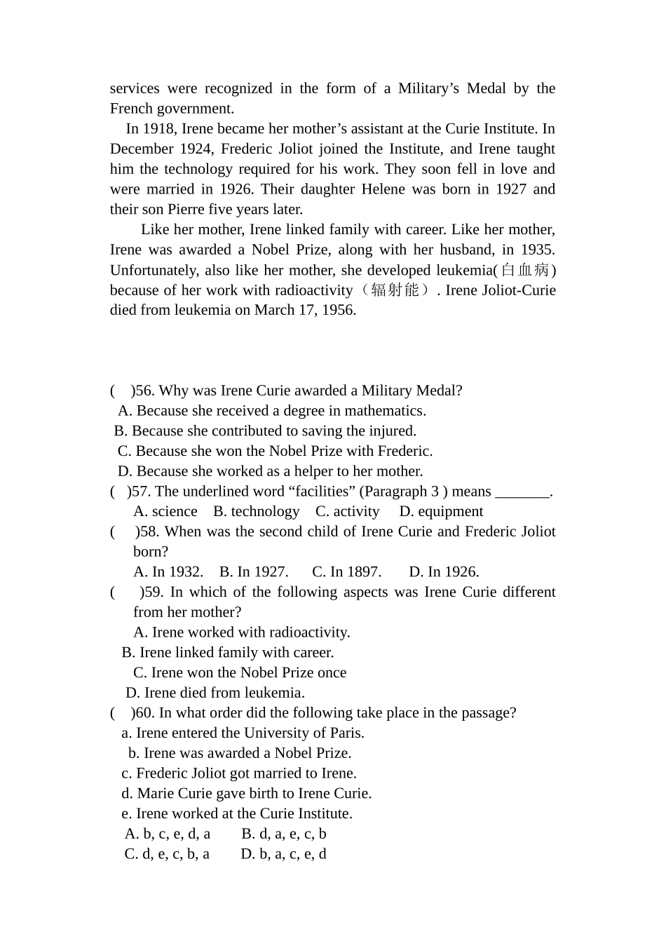 2016广州英语中考阅读理解复习资料名人传记_第3页