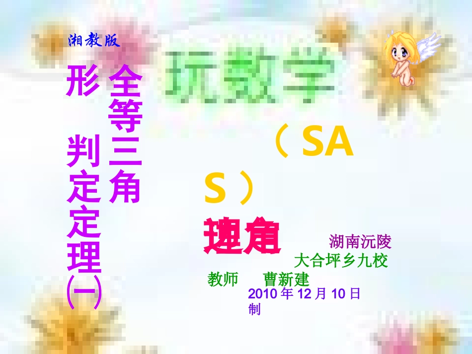 湘教版：全等三角形判定定理㈠_第1页