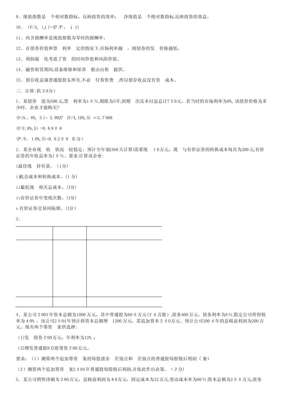 财务管理试卷5套(附答案)_第2页