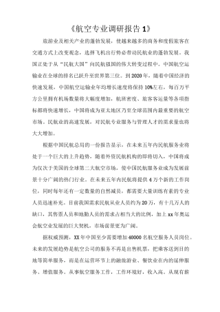《航空专业调研报告1》